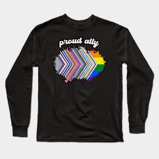 Proud Ally Inclusive LGBT+ flag Long Sleeve T-Shirt